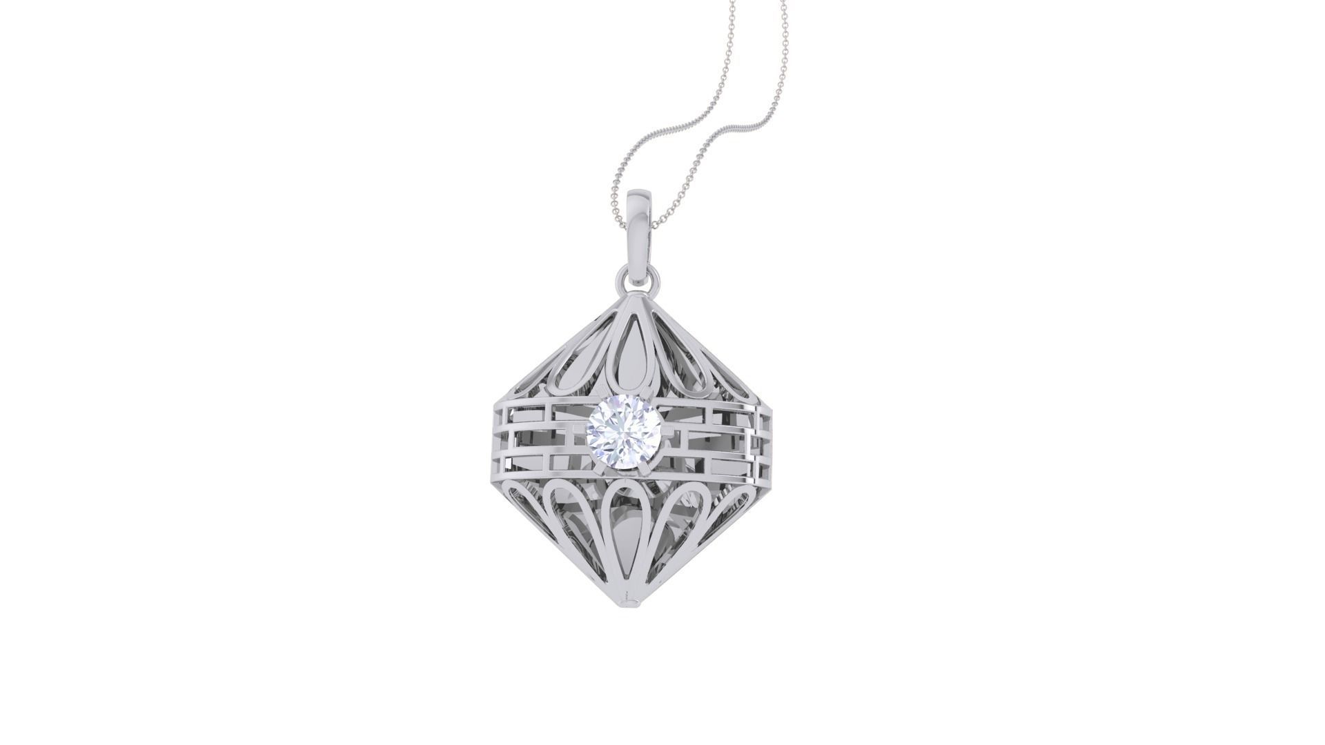 Ultra Vision wire mesh  solitaire diamond  pendant 3dm stl 3D print model_4