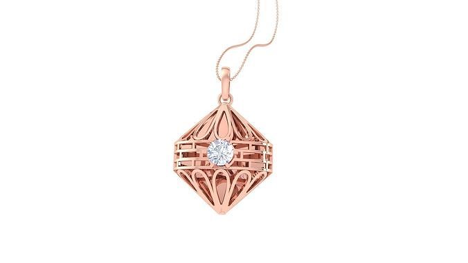Ultra Vision wire mesh  solitaire diamond  pendant 3dm stl 3D print model