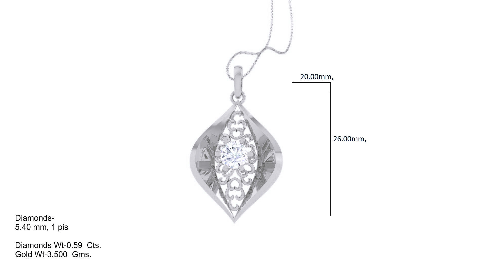 3rd eye solitaire mesh pendant 3dm stl obj gltf mtl 3mf glb 3D print model_9