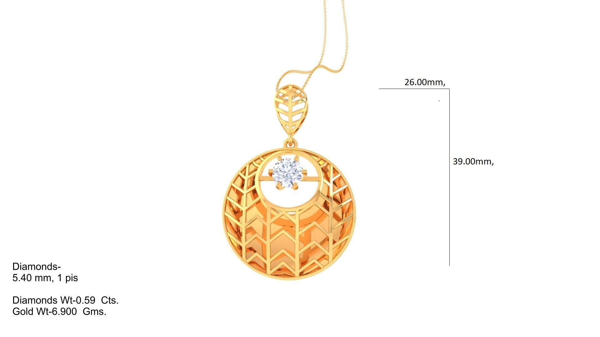 Women solitaire mesh pendant 3dm stl obj gltf mtl 3mf glb 3D print model_2
