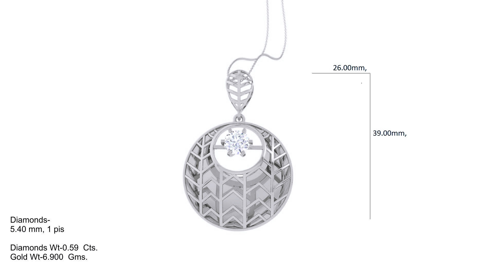 Women solitaire mesh pendant 3dm stl obj gltf mtl 3mf glb 3D print model_3