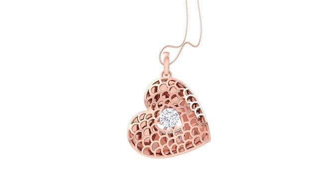 Ultra Vision Heart Love valentine Mesh solitaire mesh pendant 3D print model