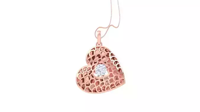 Ultra Vision Heart Love valentine Mesh solitaire mesh pendant 3D print model