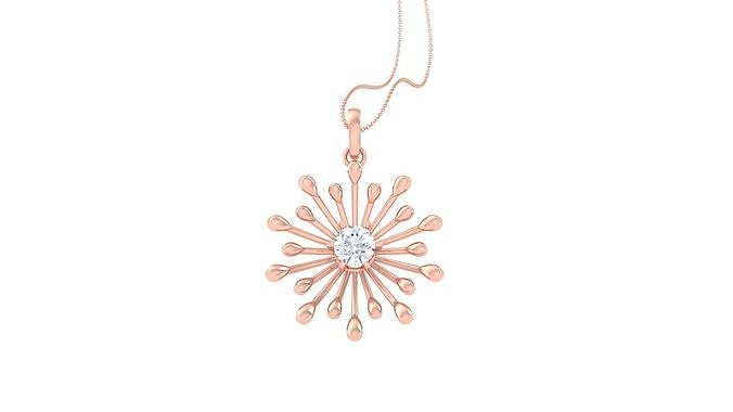Women solitaire diamond  mesh pendant 3dm stl obj gltf mtl 3mf 3D print model