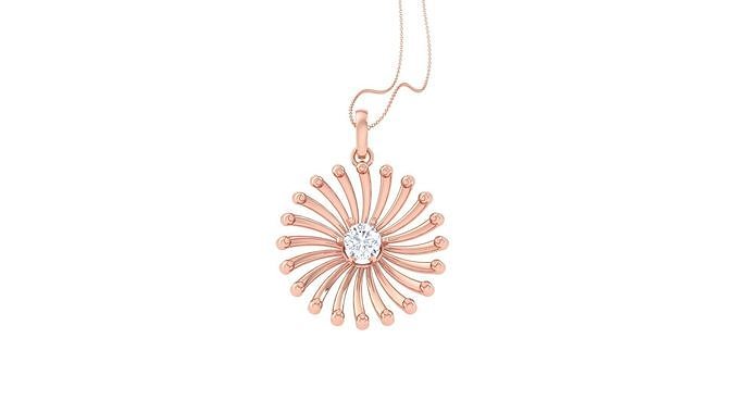 Women solitaire diamond pendant 3dm stl obj gltf mtl 3mf glb 3D print model