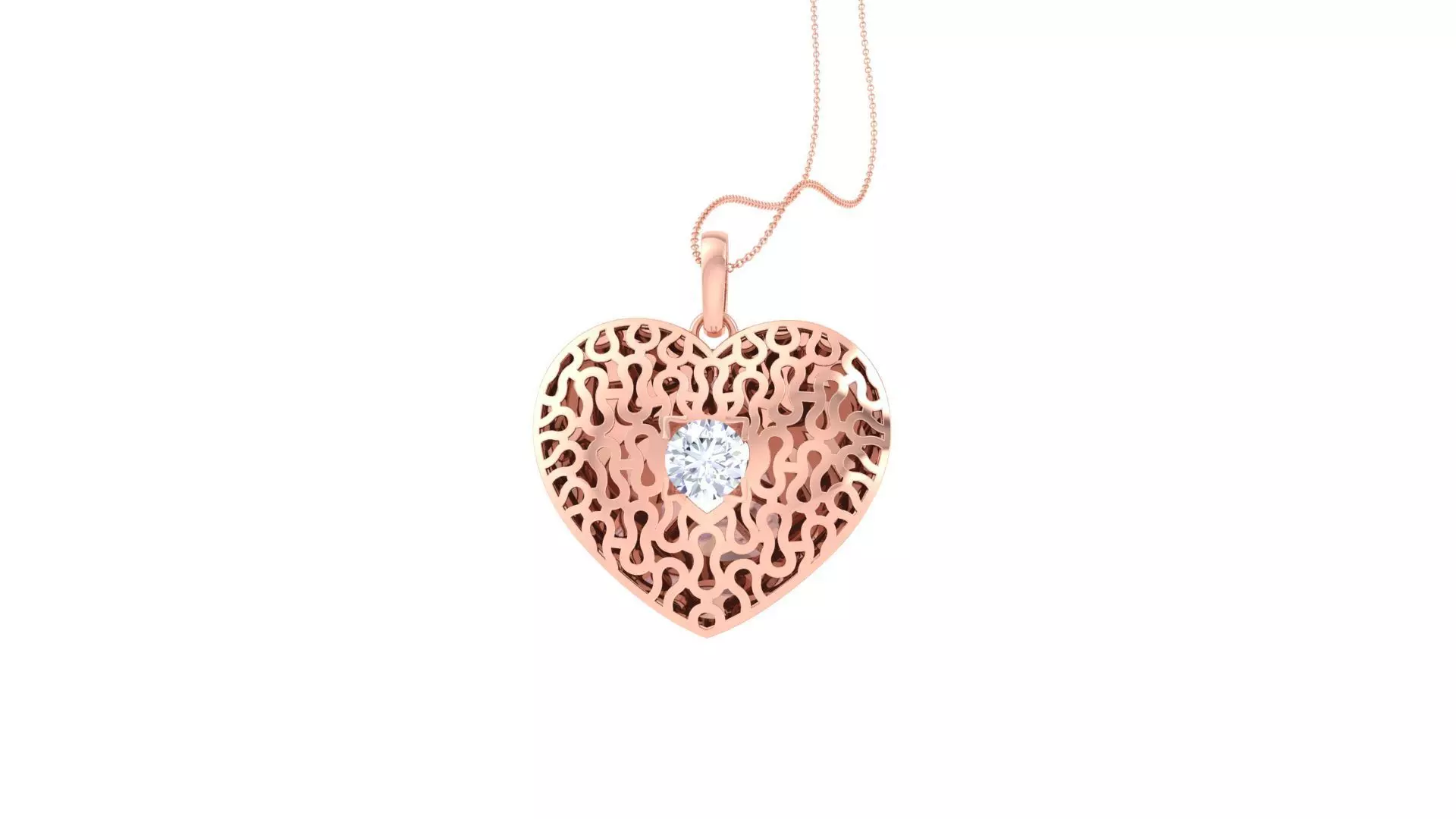 Ultra Vision Heart Love valentine wire mesh  solitaire pendant 3D print model_0