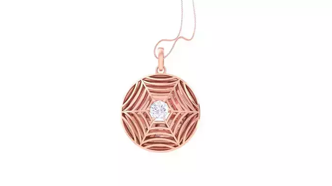 Ultra Vision Mesh Wire Spider Web  solitaire diamond pendant  3D print model