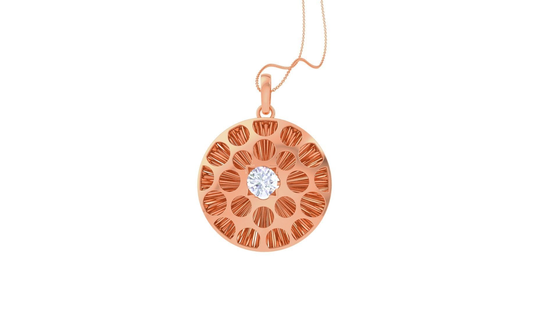 Mesh Women solitaire diamond pendant 3dm stl obj gltf mtl 3mf  3D print model_5