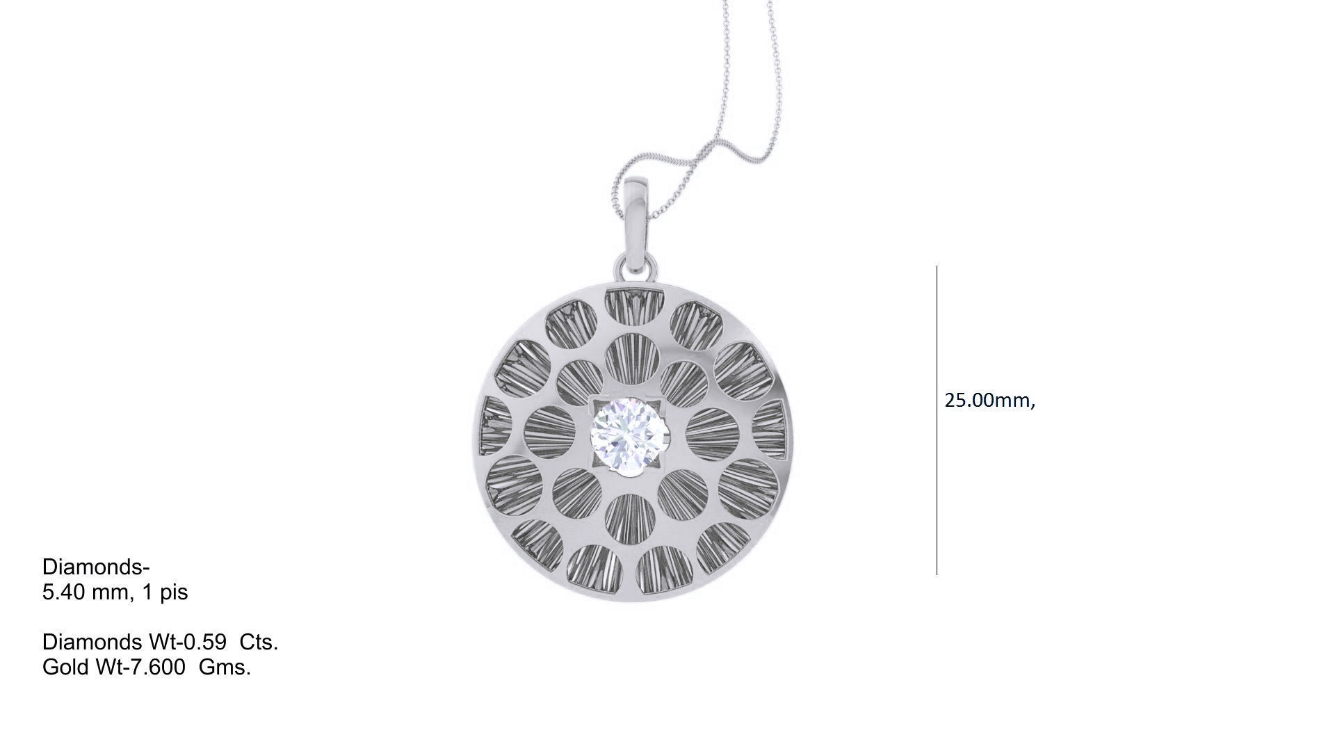 Mesh Women solitaire diamond pendant 3dm stl obj gltf mtl 3mf  3D print model_2