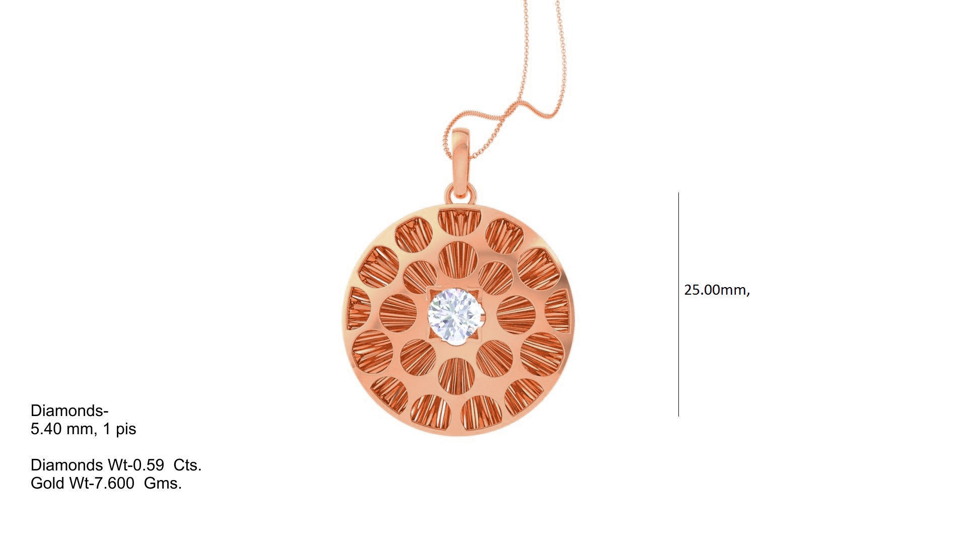 Mesh Women solitaire diamond pendant 3dm stl obj gltf mtl 3mf  3D print model_3