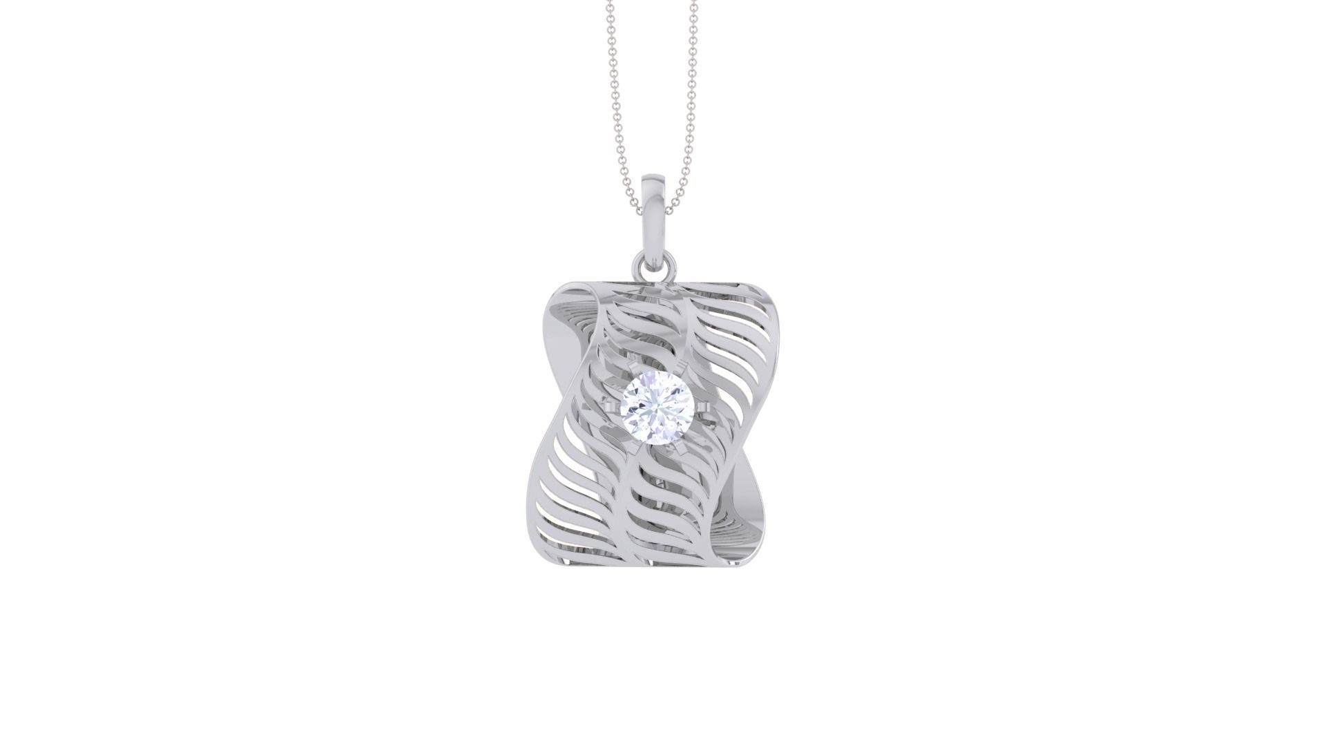 Ultra Vision wire mesh  solitaire diamond  pendant 3dm stl 3D print model_7