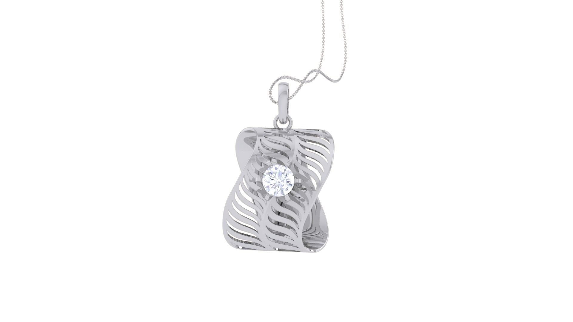Ultra Vision wire mesh  solitaire diamond  pendant 3dm stl 3D print model_5