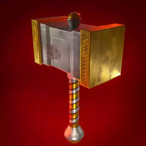 GOLD HAMMER - Game asset low poly