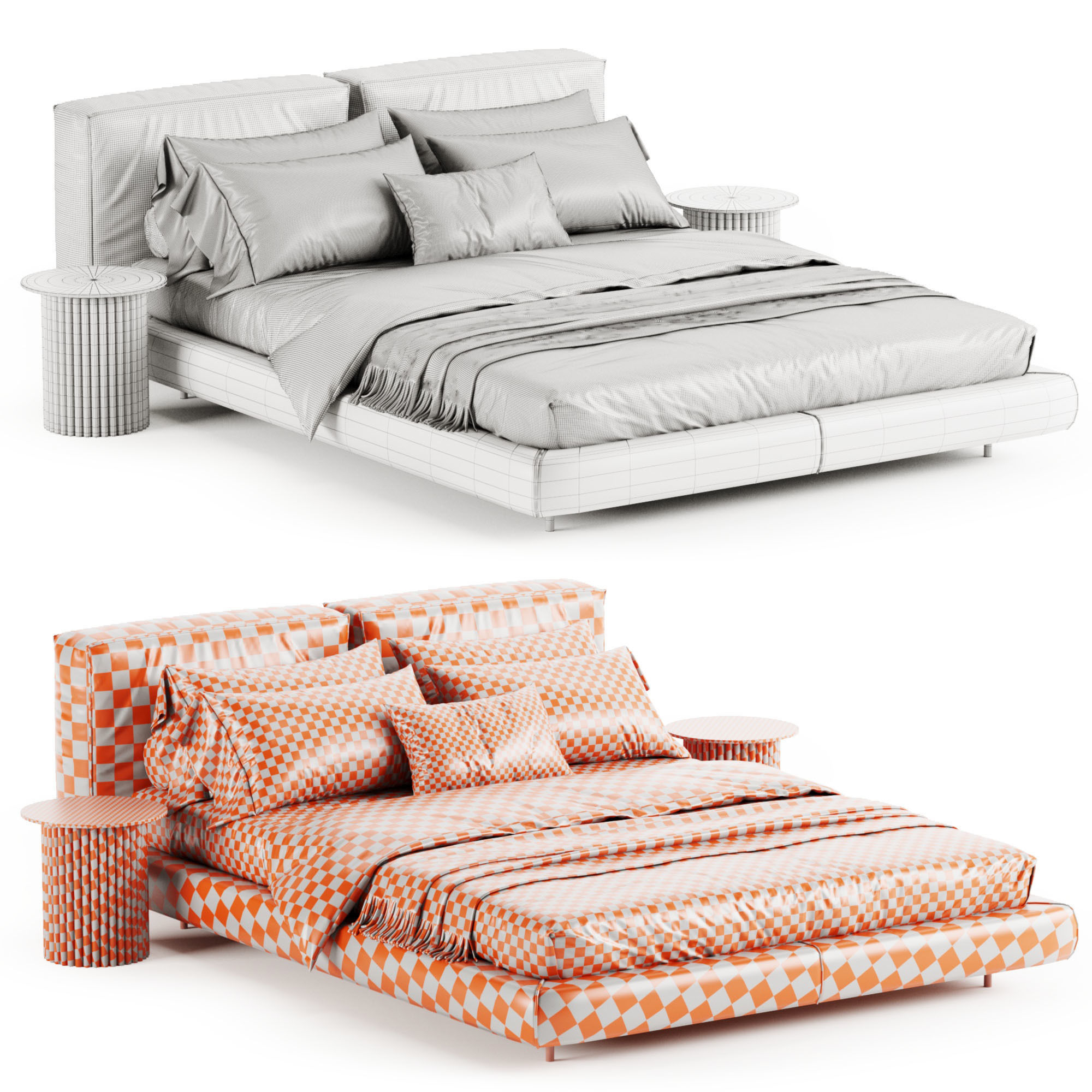 Zenit Bed by Desiree 3D model_3