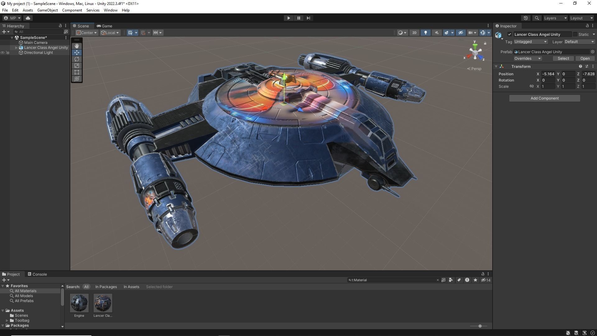 Lancer Class Spaceship Angel AI86 Low-poly 3D model_44