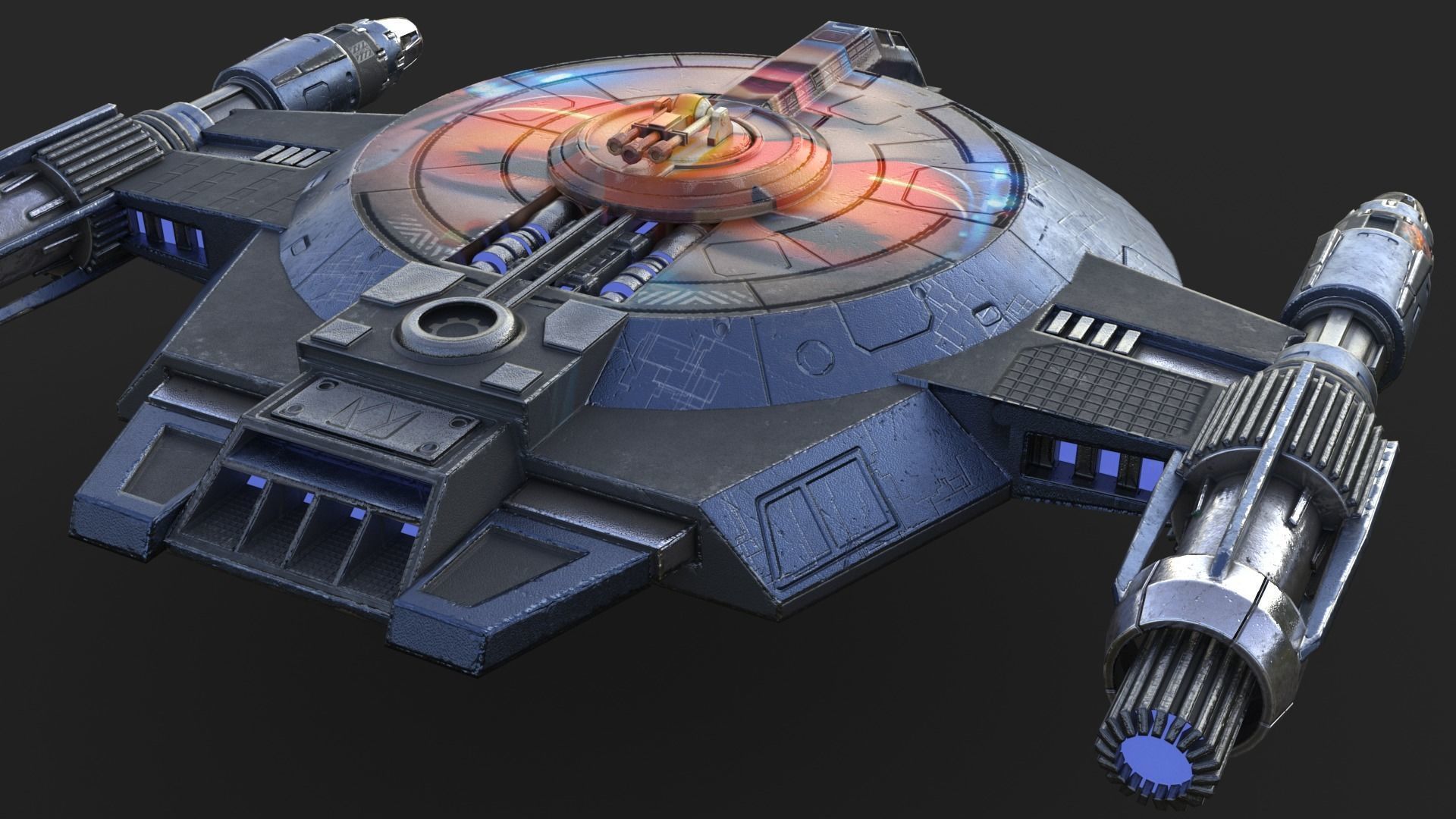 Lancer Class Spaceship Angel AI86 Low-poly 3D model_16