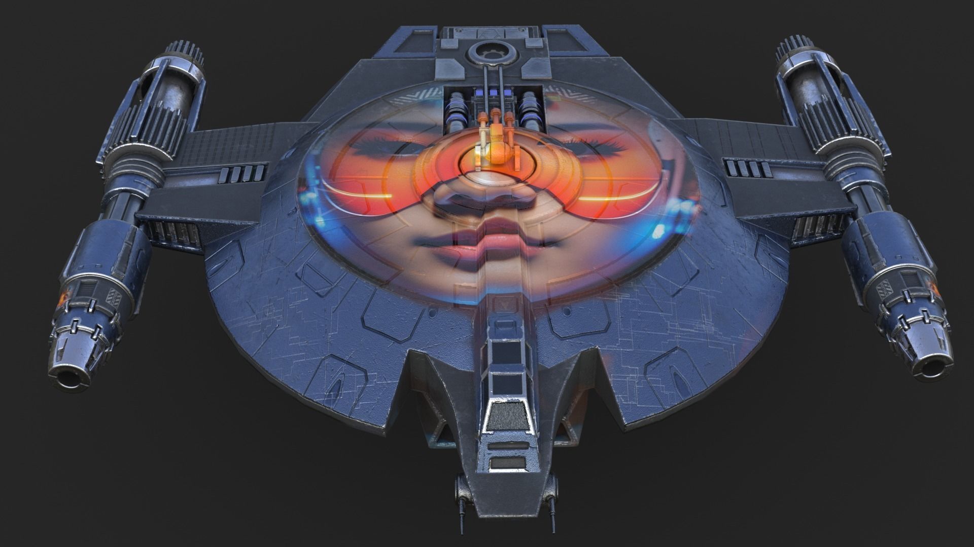 Lancer Class Spaceship Angel AI86 Low-poly 3D model_13