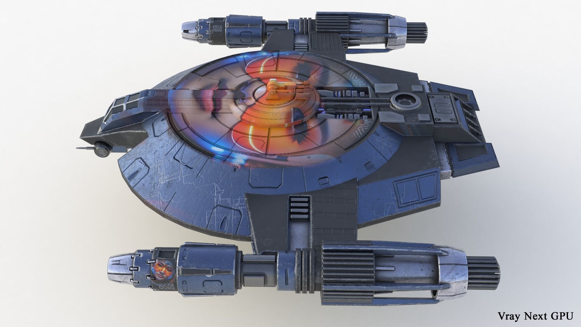 Lancer Class Spaceship Angel AI86 Low-poly 3D model_35