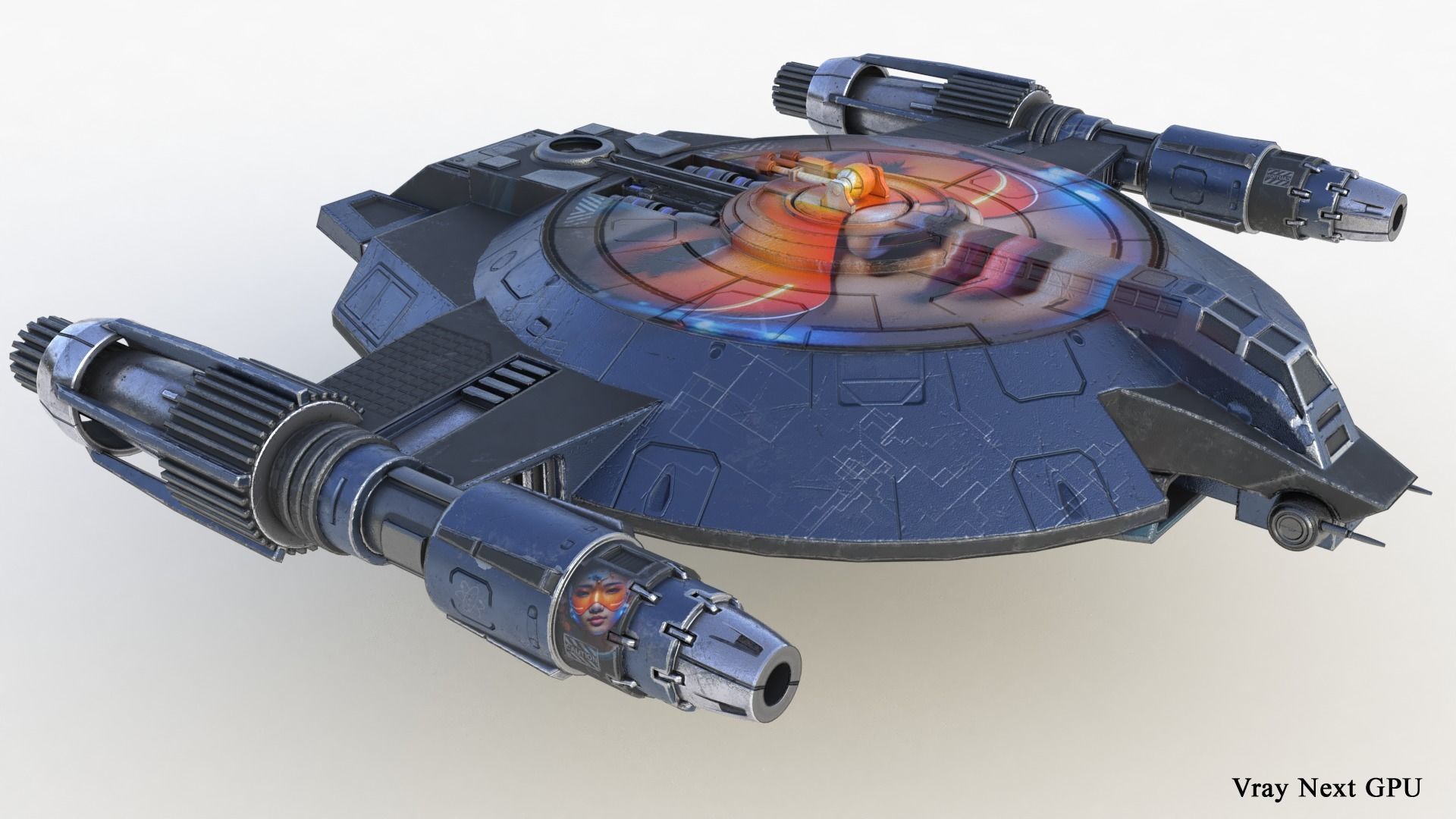 Lancer Class Spaceship Angel AI86 Low-poly 3D model_9