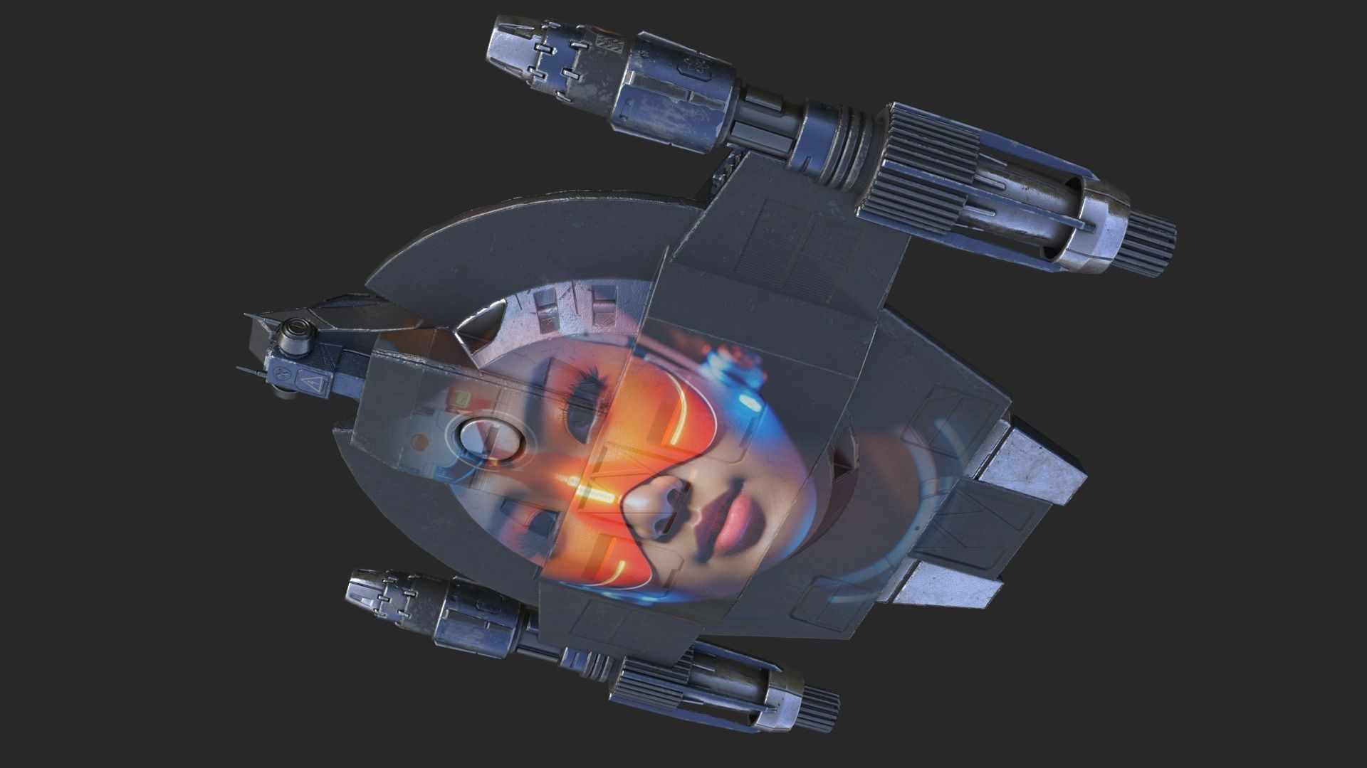 Lancer Class Spaceship Angel AI86 Low-poly 3D model_17