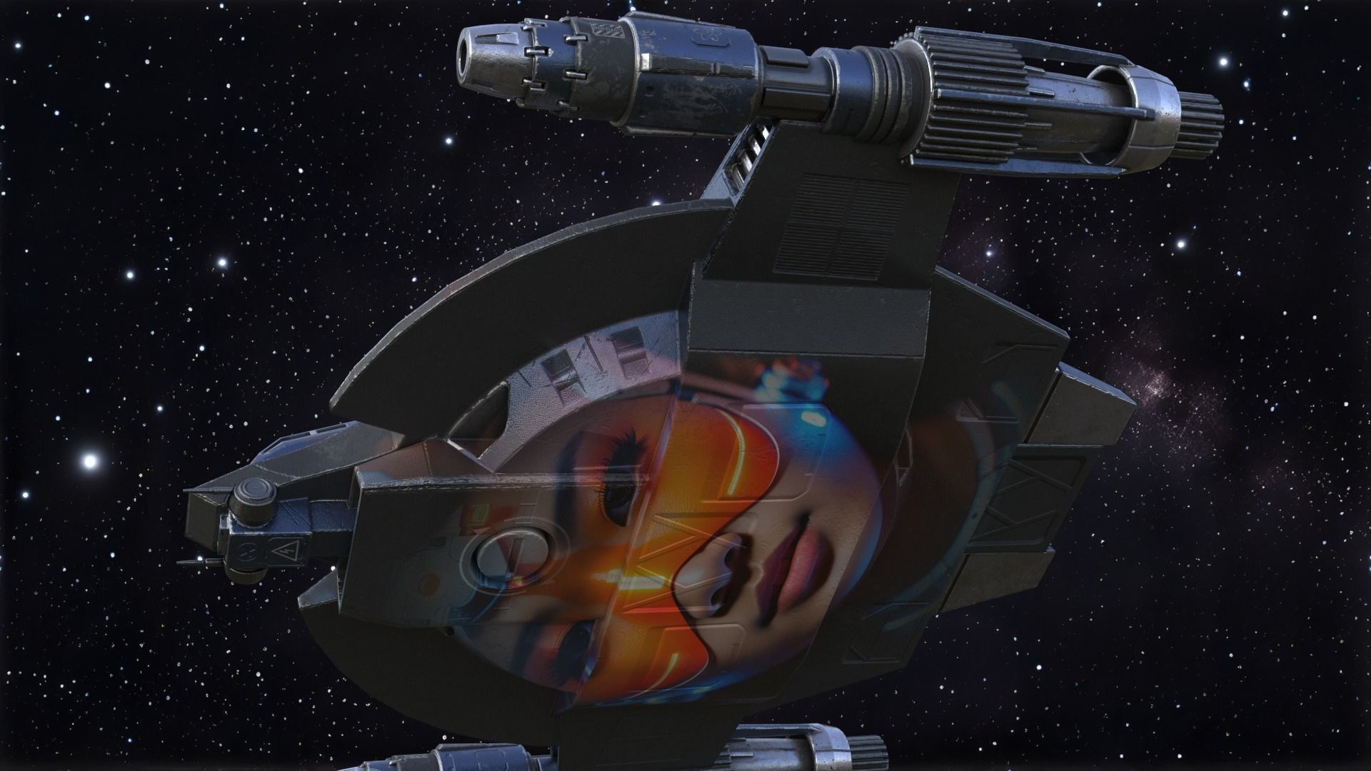 Lancer Class Spaceship Angel AI86 Low-poly 3D model_6