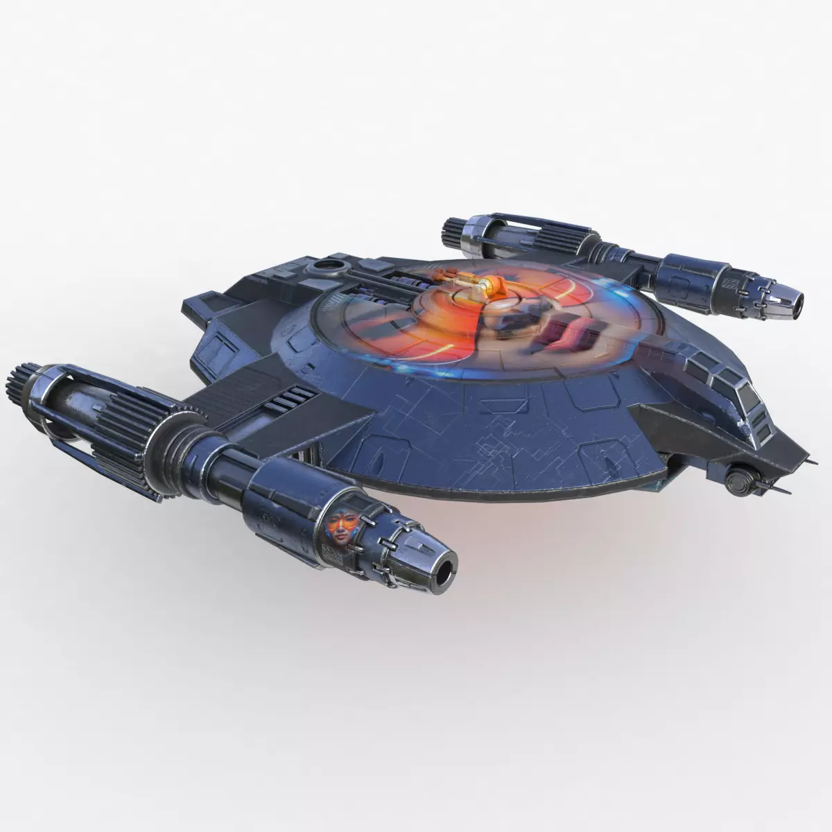 Lancer Class Spaceship Angel AI86 Low-poly 3D model_0