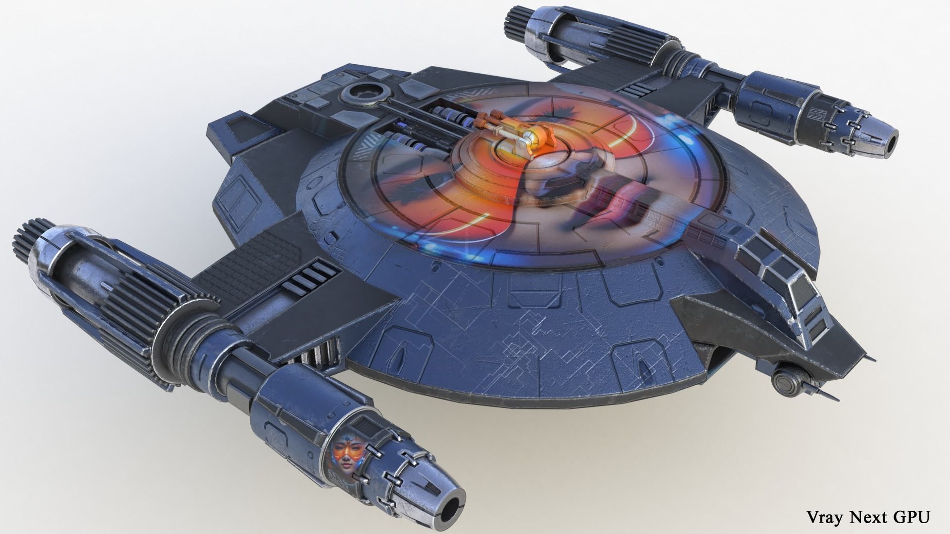 Lancer Class Spaceship Angel AI86 Low-poly 3D model_33