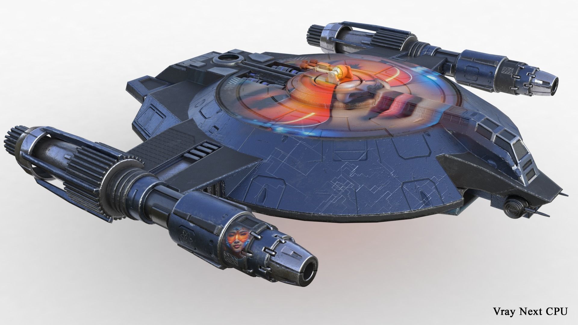 Lancer Class Spaceship Angel AI86 Low-poly 3D model_8