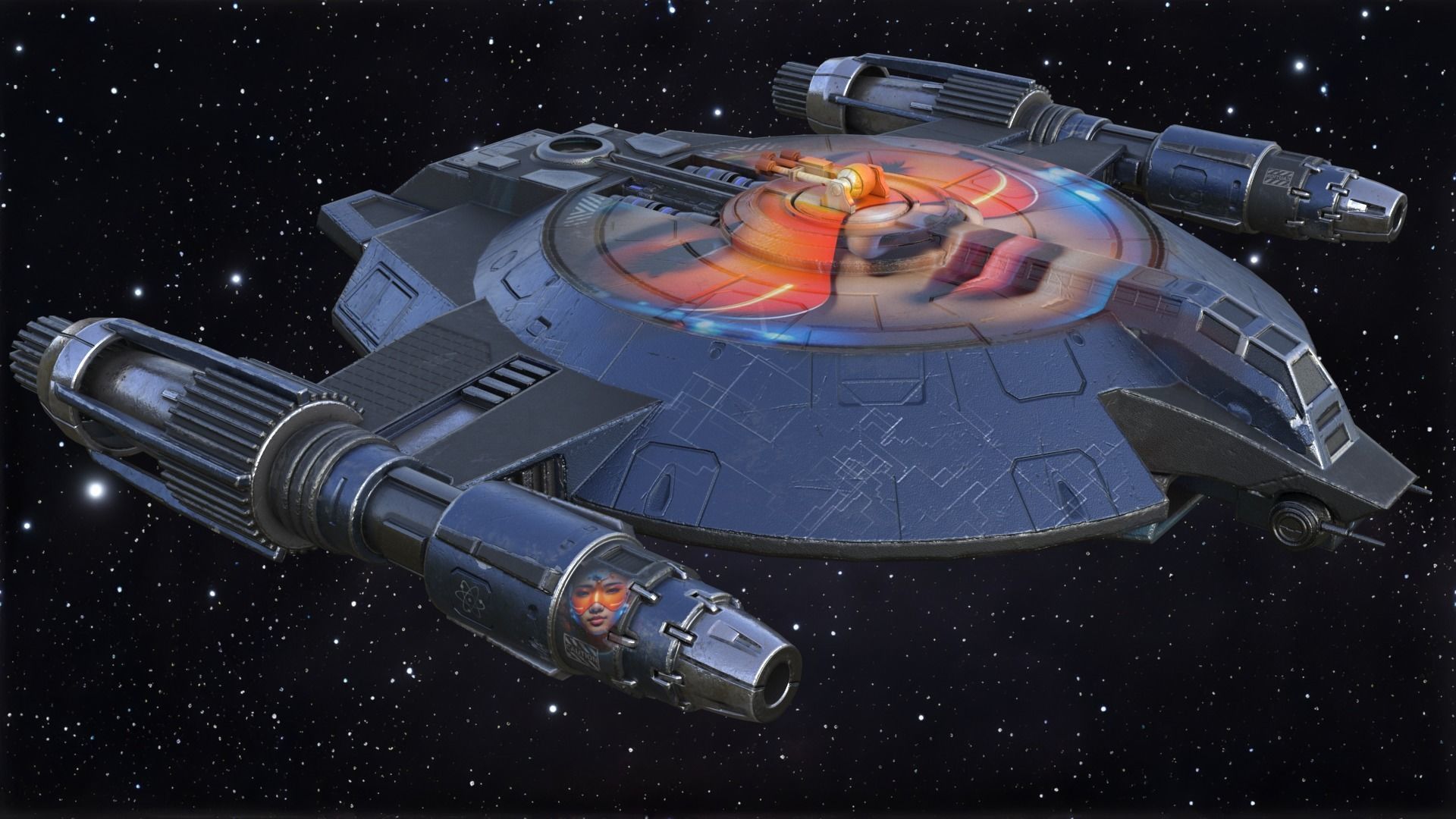 Lancer Class Spaceship Angel AI86 Low-poly 3D model_3