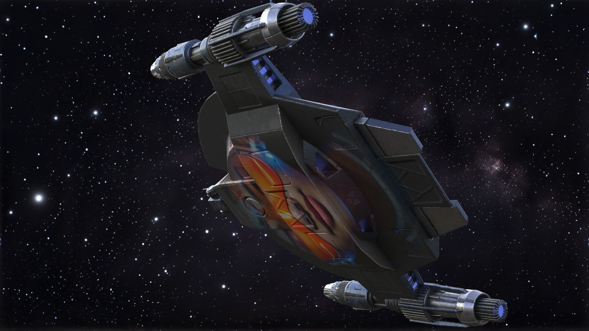 Lancer Class Spaceship Angel AI86 Low-poly 3D model_7