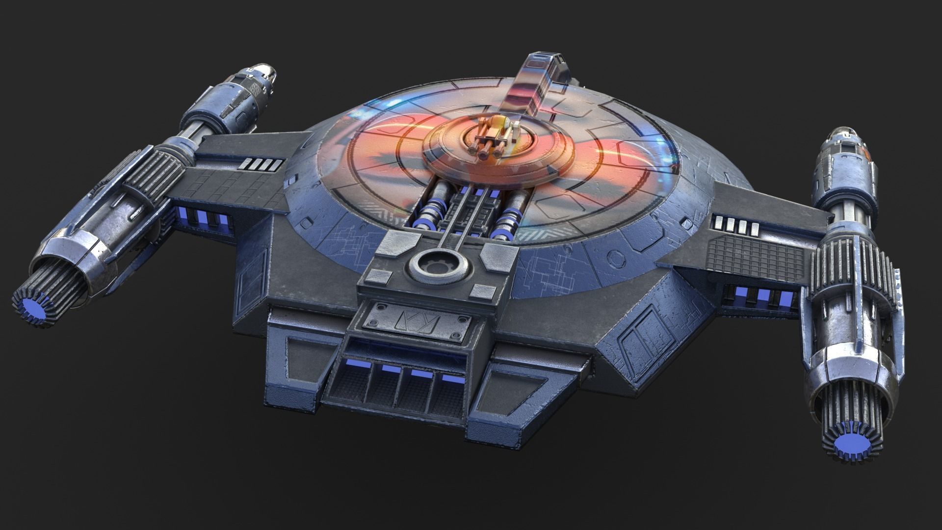 Lancer Class Spaceship Angel AI86 Low-poly 3D model_11