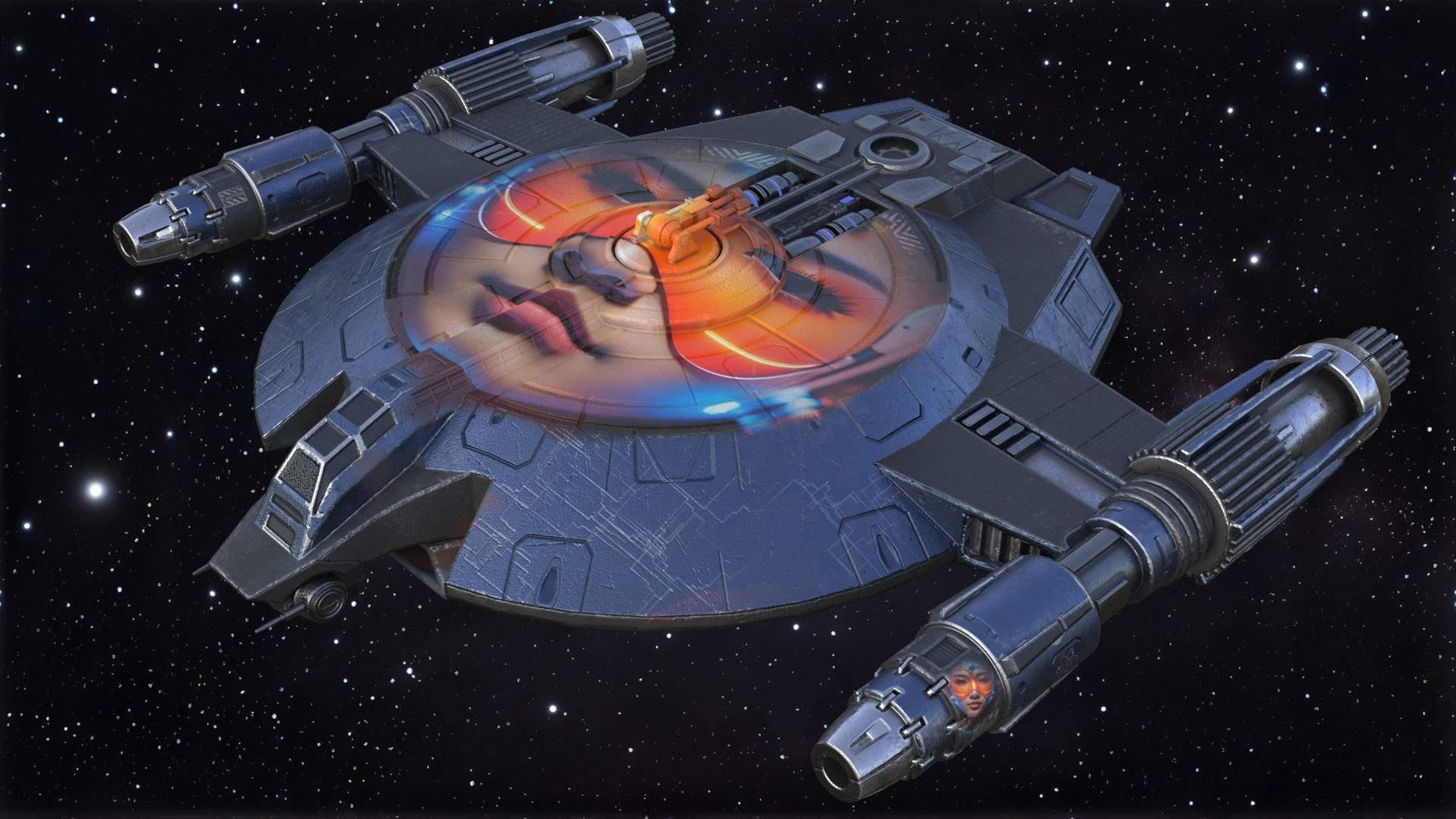 Lancer Class Spaceship Angel AI86 Low-poly 3D model_5