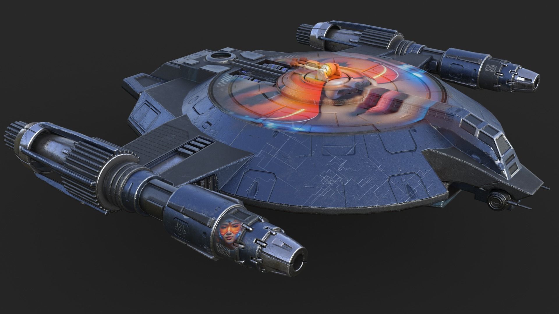 Lancer Class Spaceship Angel AI86 Low-poly 3D model_10