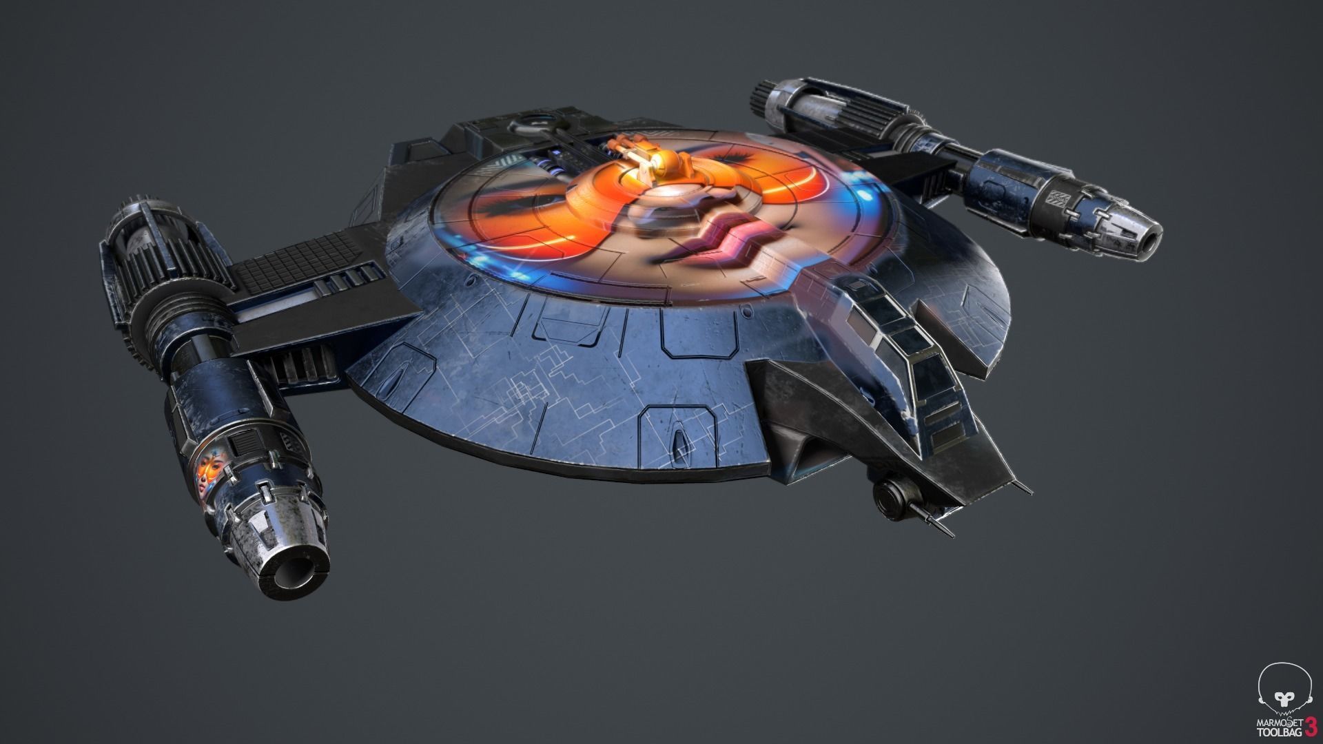 Lancer Class Spaceship Angel AI86 Low-poly 3D model_45