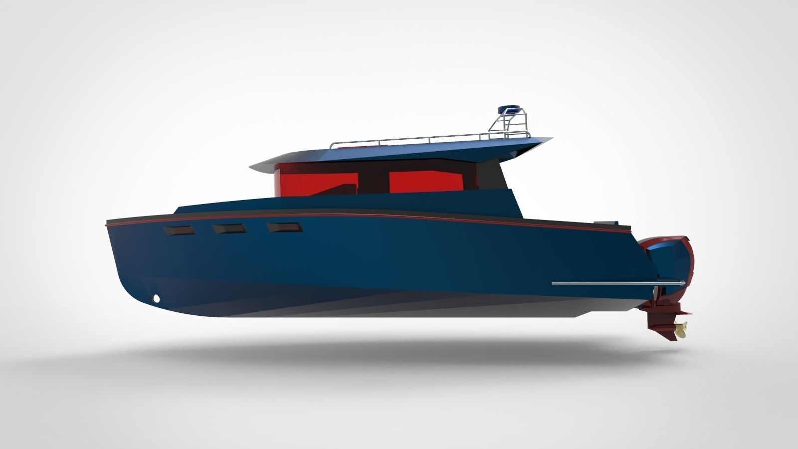 Small Yacht 3D model_2