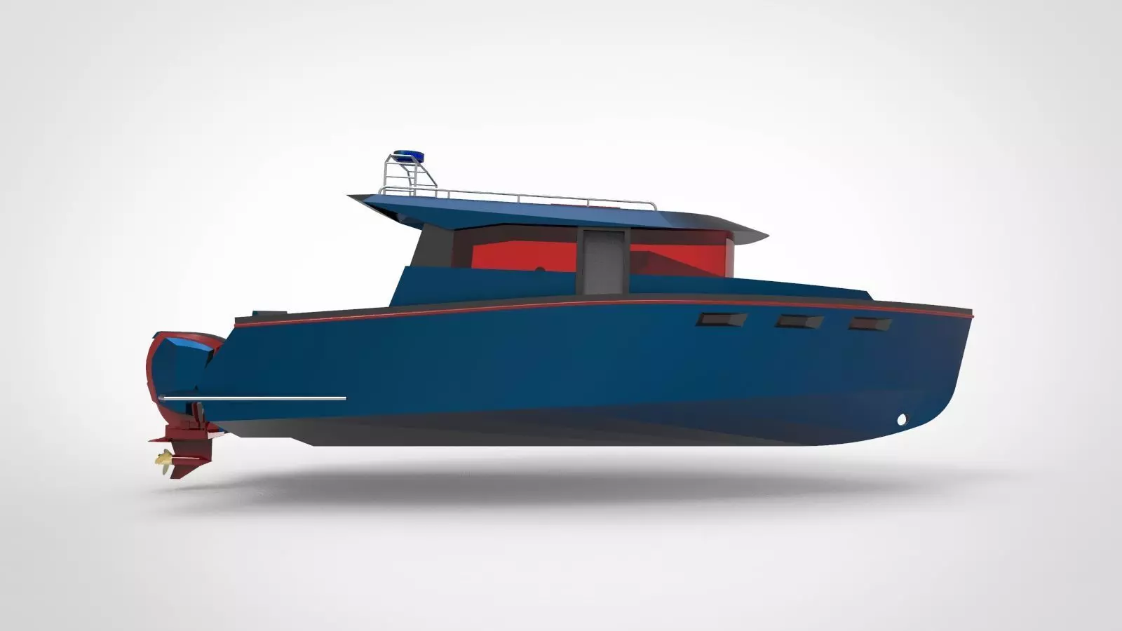Small Yacht 3D model_0