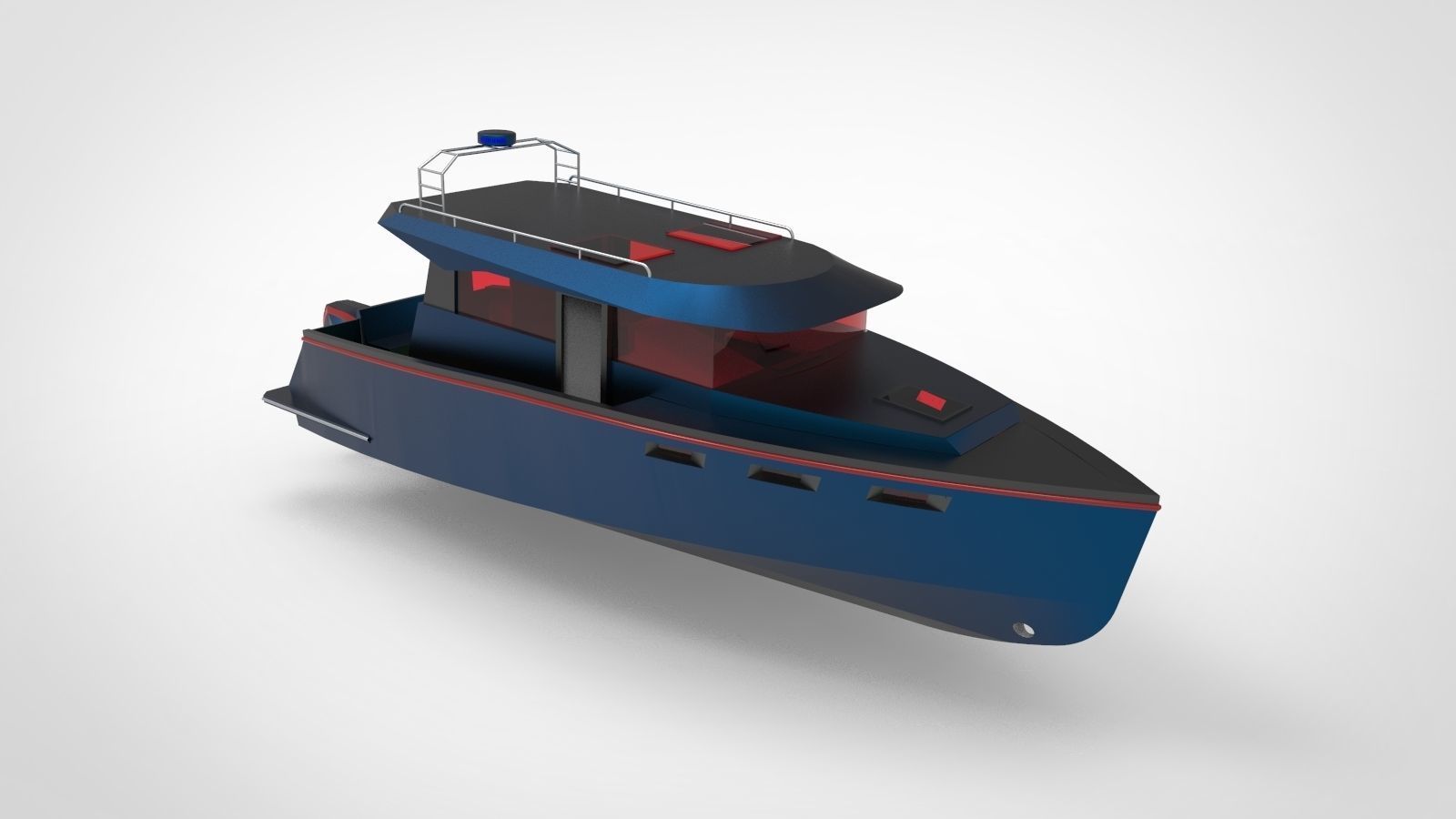 Small Yacht 3D model_3
