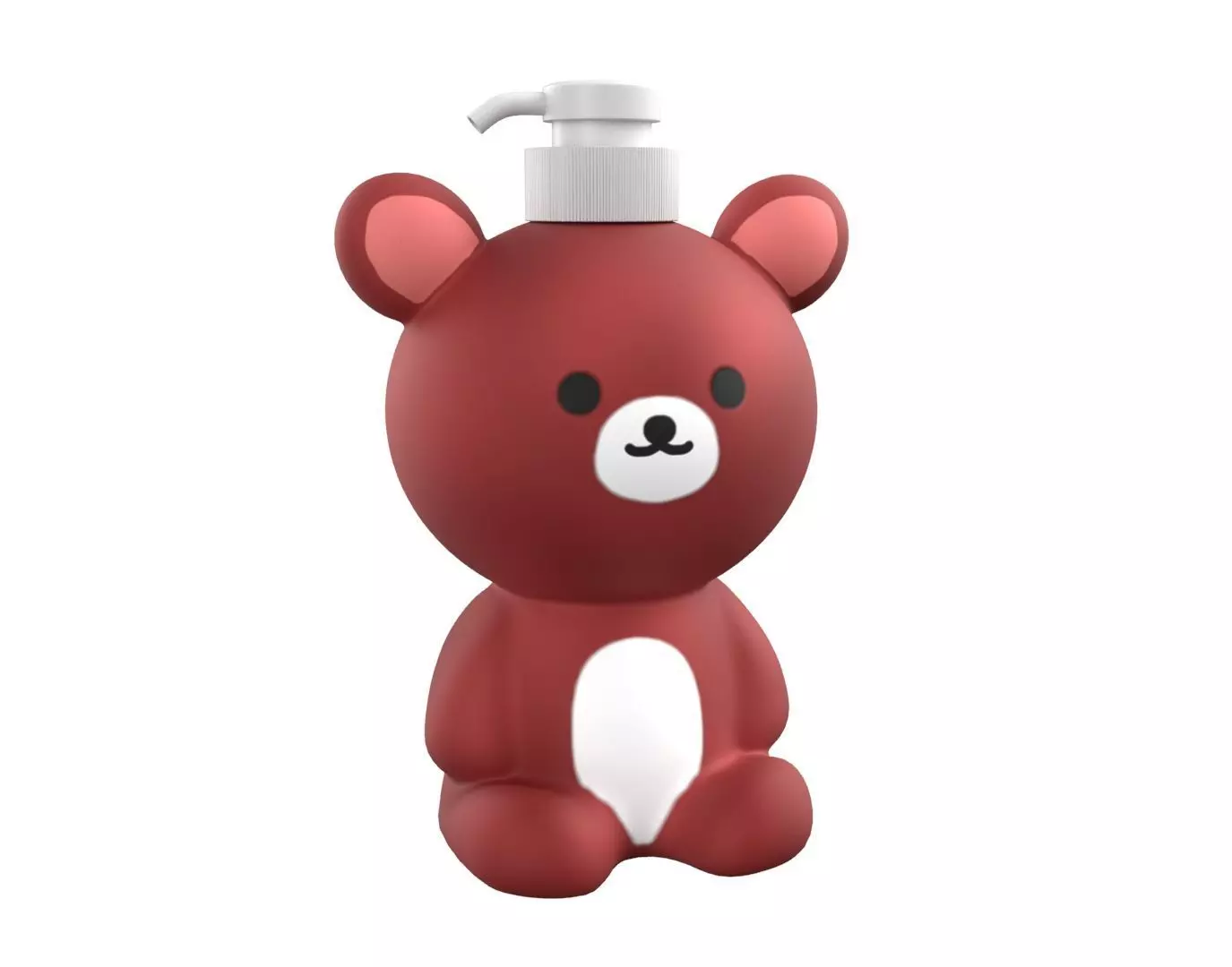 Bear Liquid Soap Dispenser Red 3D model_0