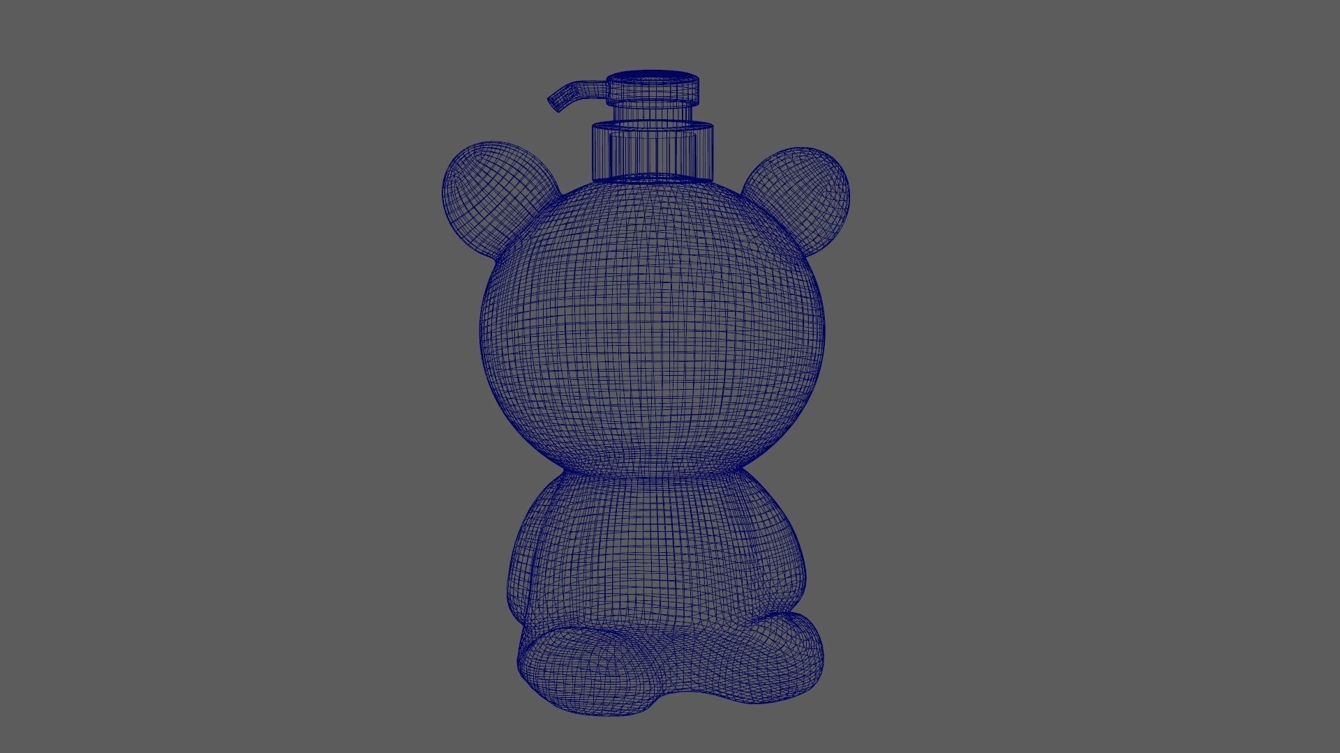 Bear Liquid Soap Dispenser Red 3D model_13