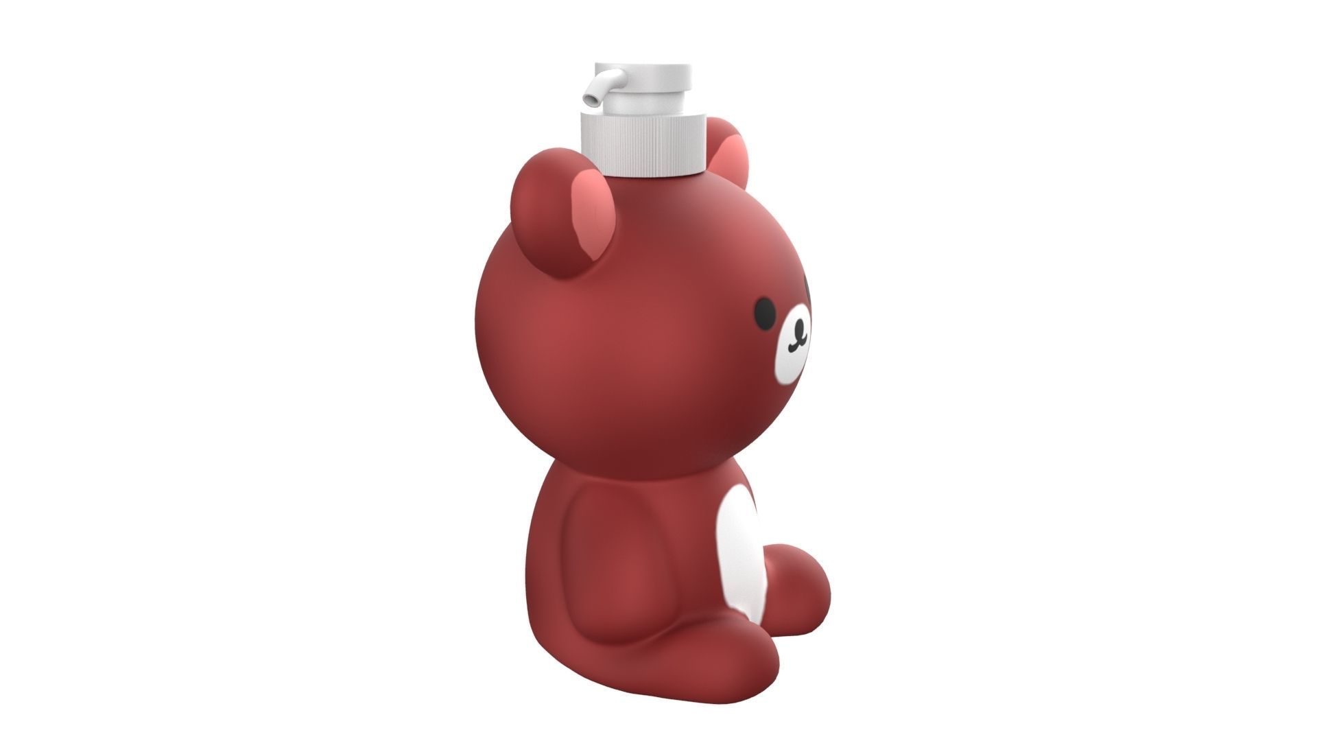 Bear Liquid Soap Dispenser Red 3D model_4