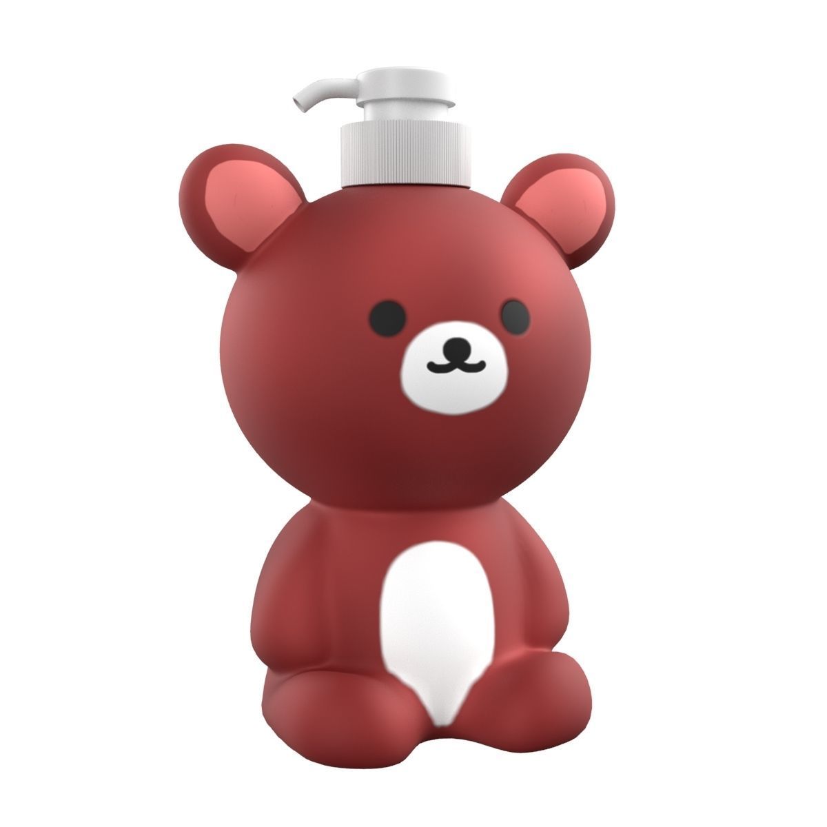Bear Liquid Soap Dispenser Red 3D model_22