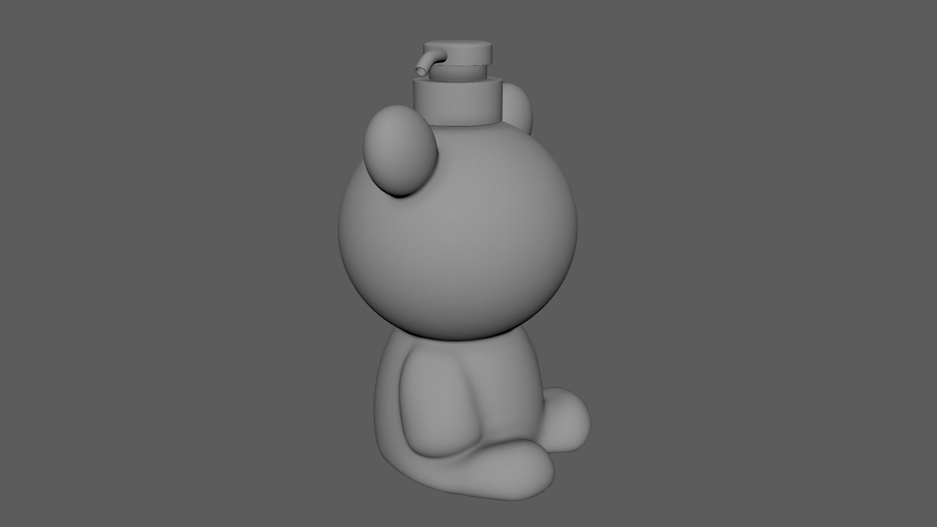 Bear Liquid Soap Dispenser Red 3D model_7