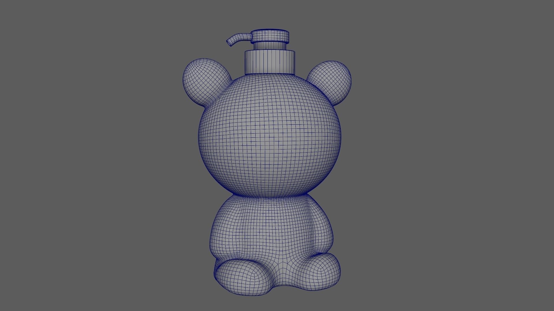 Bear Liquid Soap Dispenser Red 3D model_11