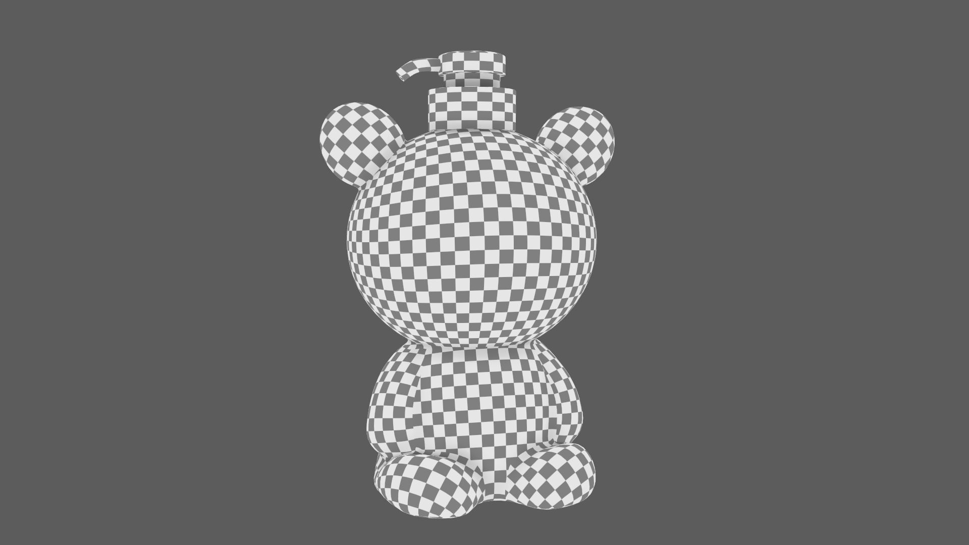 Bear Liquid Soap Dispenser Red 3D model_17