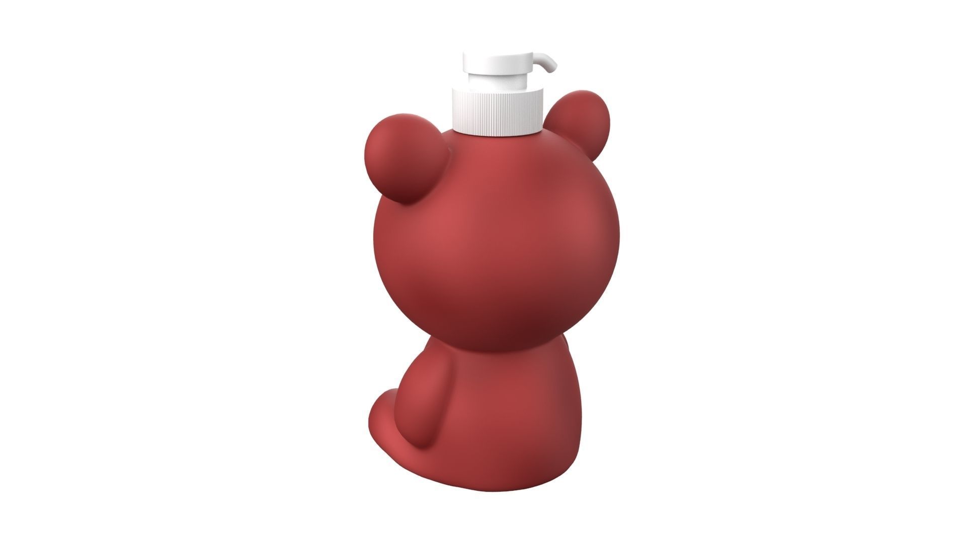 Bear Liquid Soap Dispenser Red 3D model_3