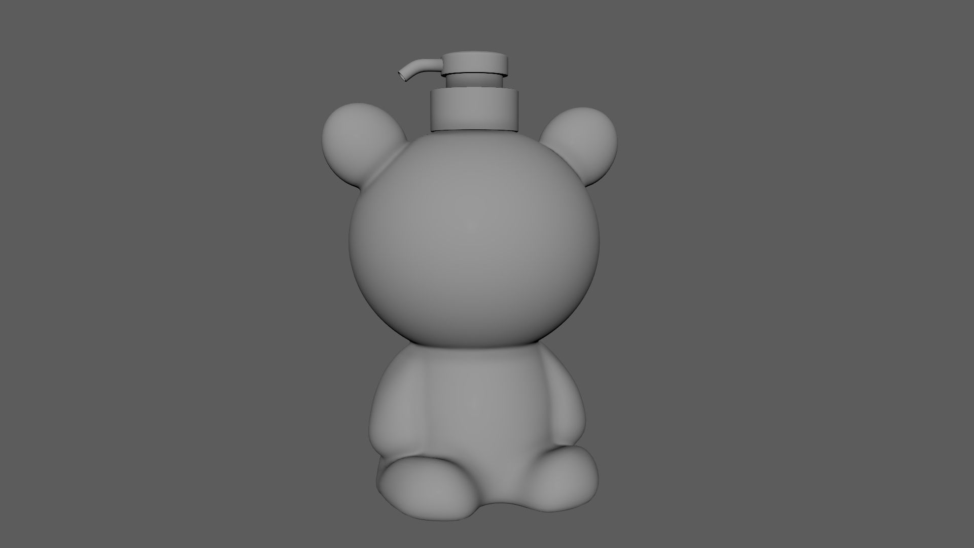 Bear Liquid Soap Dispenser Red 3D model_5