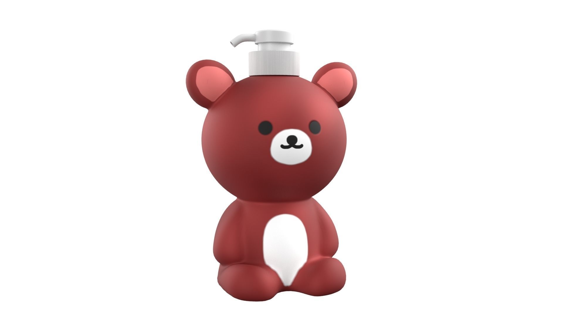 Bear Liquid Soap Dispenser Red 3D model_1