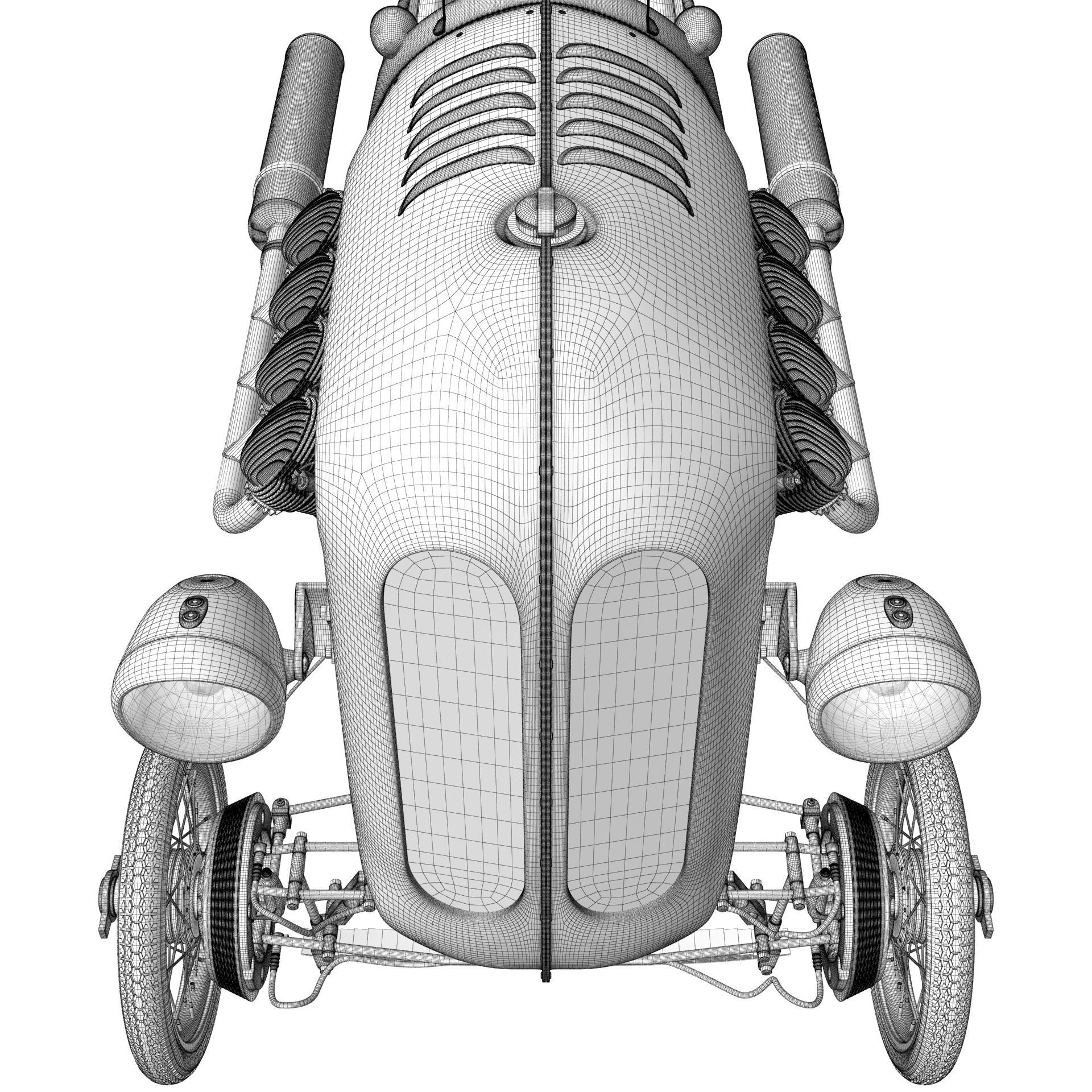 Steampunk Race Car 3D model_26