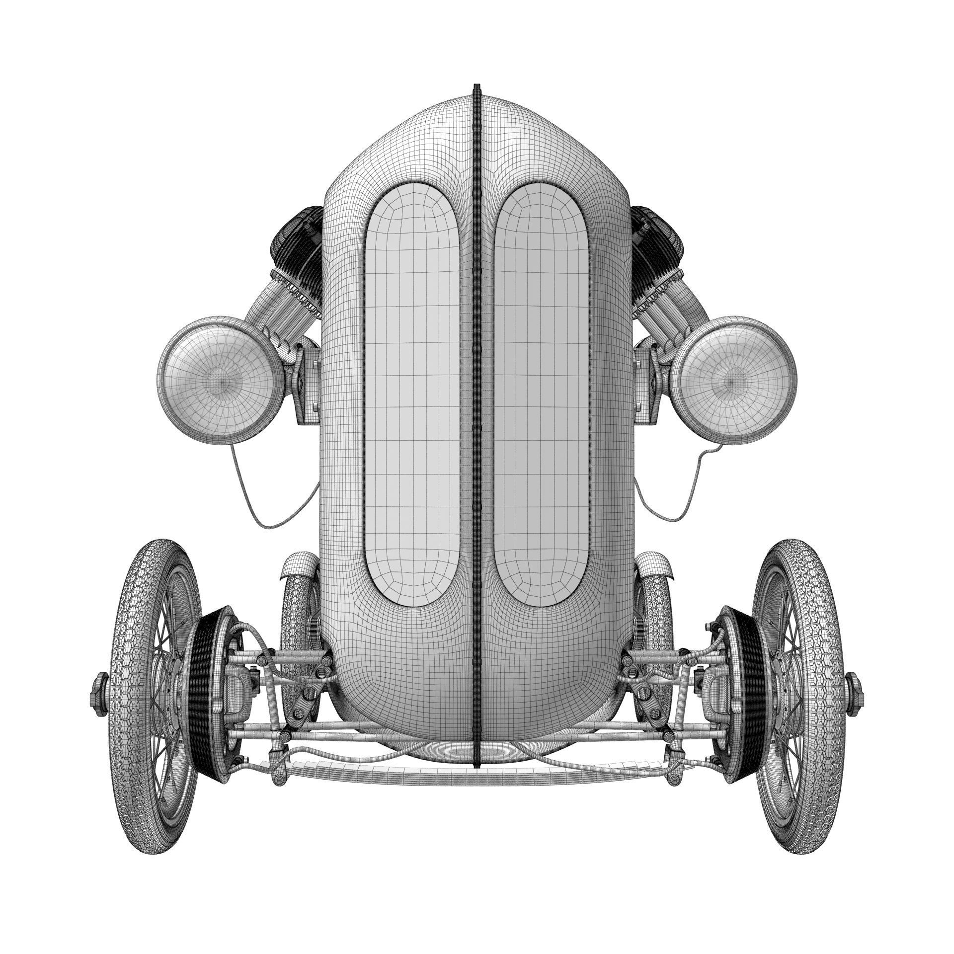 Steampunk Race Car 3D model_19