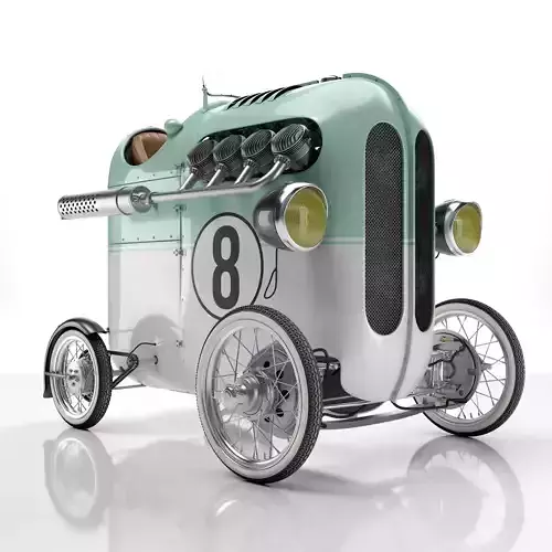 Steampunk Race Car 3D model